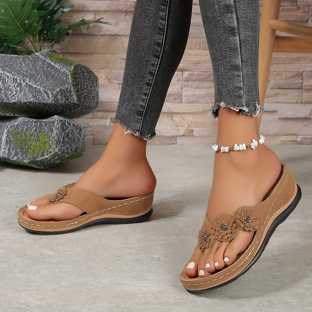 Women's Orthopedic Floral Slip-On Comfort Sandals