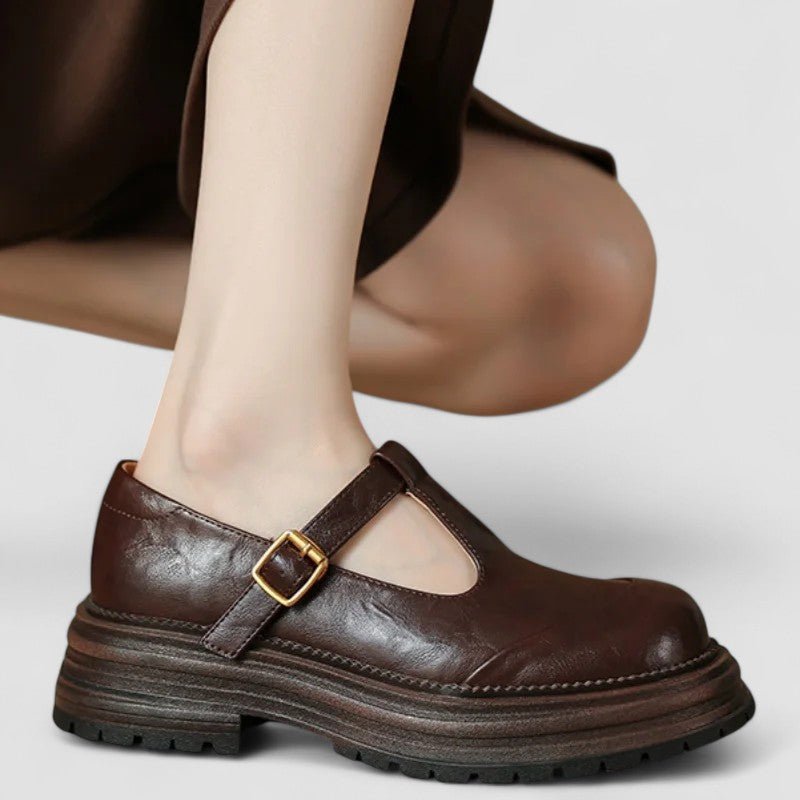 Women's Orthopedic Leather T-Strap Mary Jane Shoes