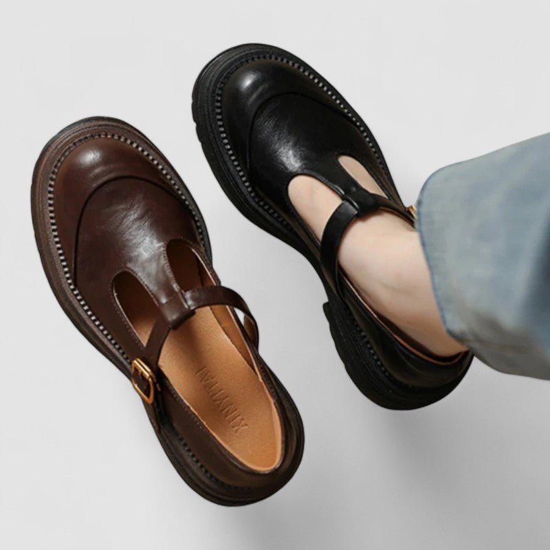 Women's Orthopedic Leather T-Strap Mary Jane Shoes