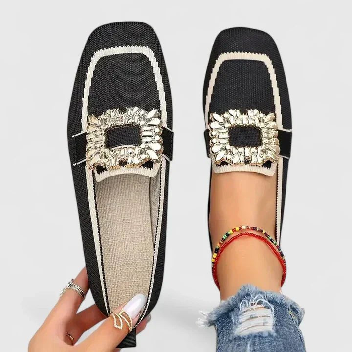 Women's Orthopedic Loafers Slip-On Comfort Cushioned - Black