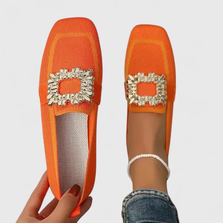 Women's Orthopedic Loafers Slip-On Comfort Cushioned - Orange