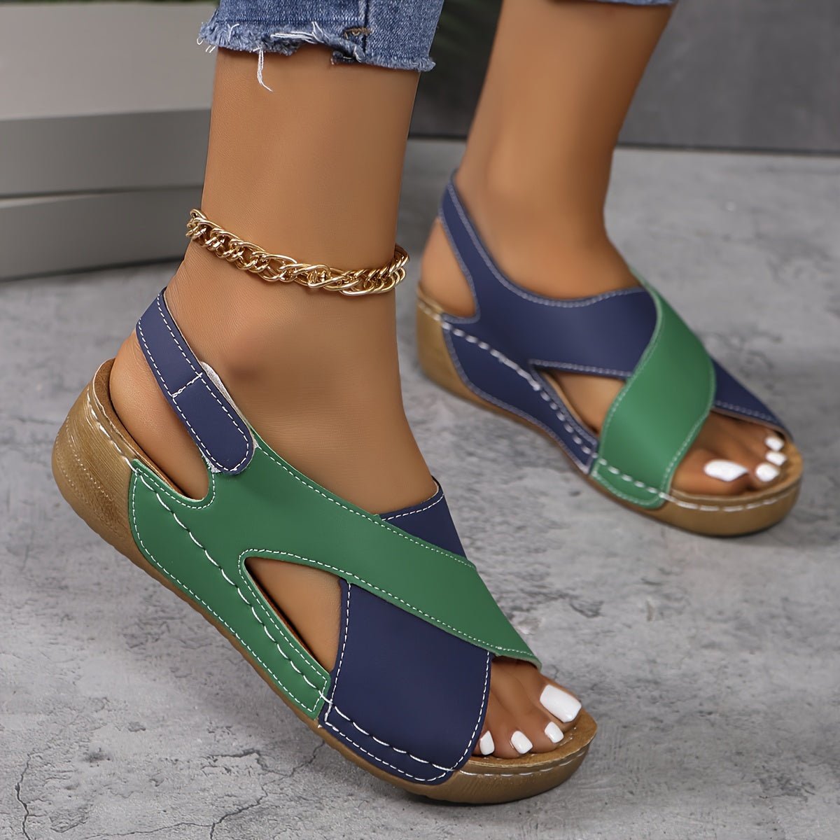 Women's Orthopedic Platform Sandals - Green