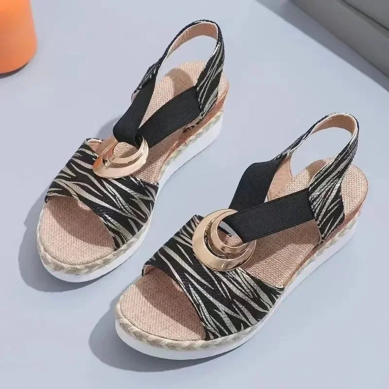 Women's Orthopedic Platform Sandals Adjustable Ankle Strap