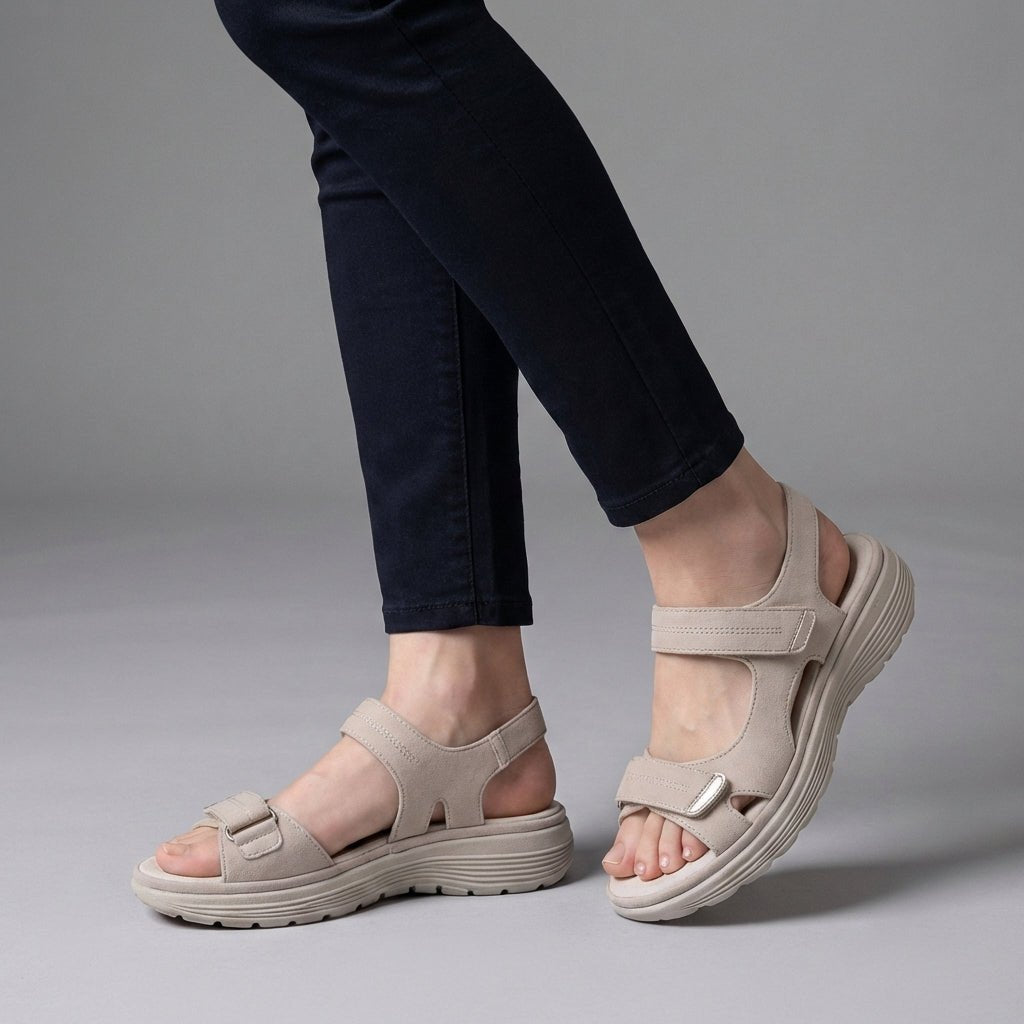 Women's Orthopedic Sandals Comfort Fit Adjustable Straps - Gray