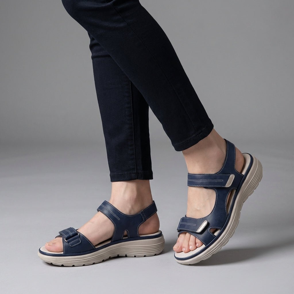 Women's Orthopedic Sandals Comfort Fit Adjustable Straps - Blue