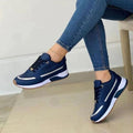 Women's Orthopedic Shock-Absorbing Lace-Up Sneakers - Blauw