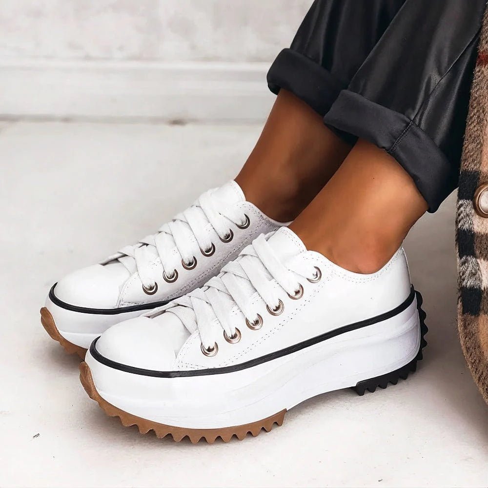 Women's Orthopedic Sneakers Platform Lace-Up Comfort - White
