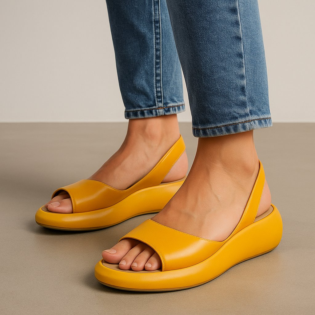 Women's Platform Cushioned Slingback Sandals - Yellow