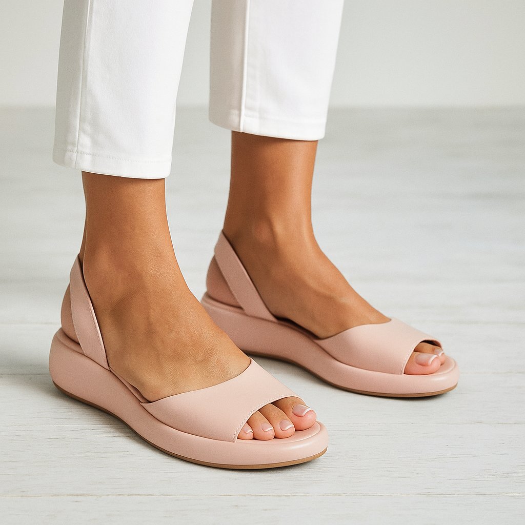 Women's Platform Cushioned Slingback Sandals - Light Pink