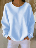 Women's Relaxed-Fit Textured Knit Sweater - Sky Blue