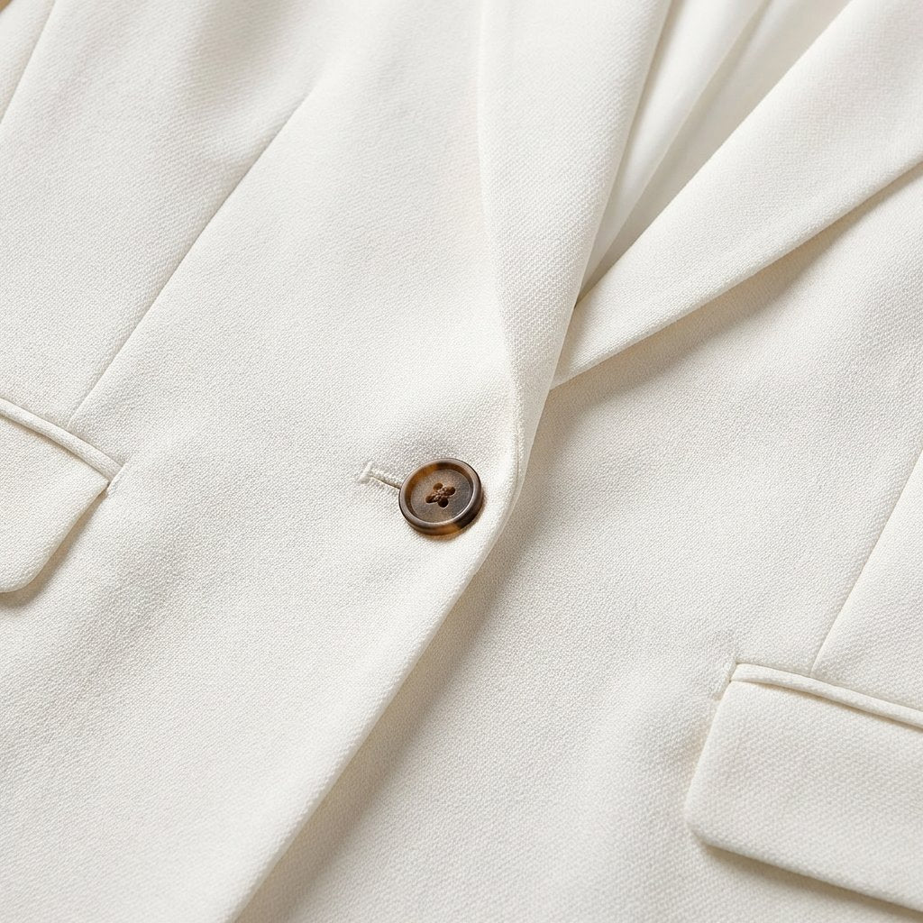 Women's Single-Button Tailored Blazer Classic Lapel