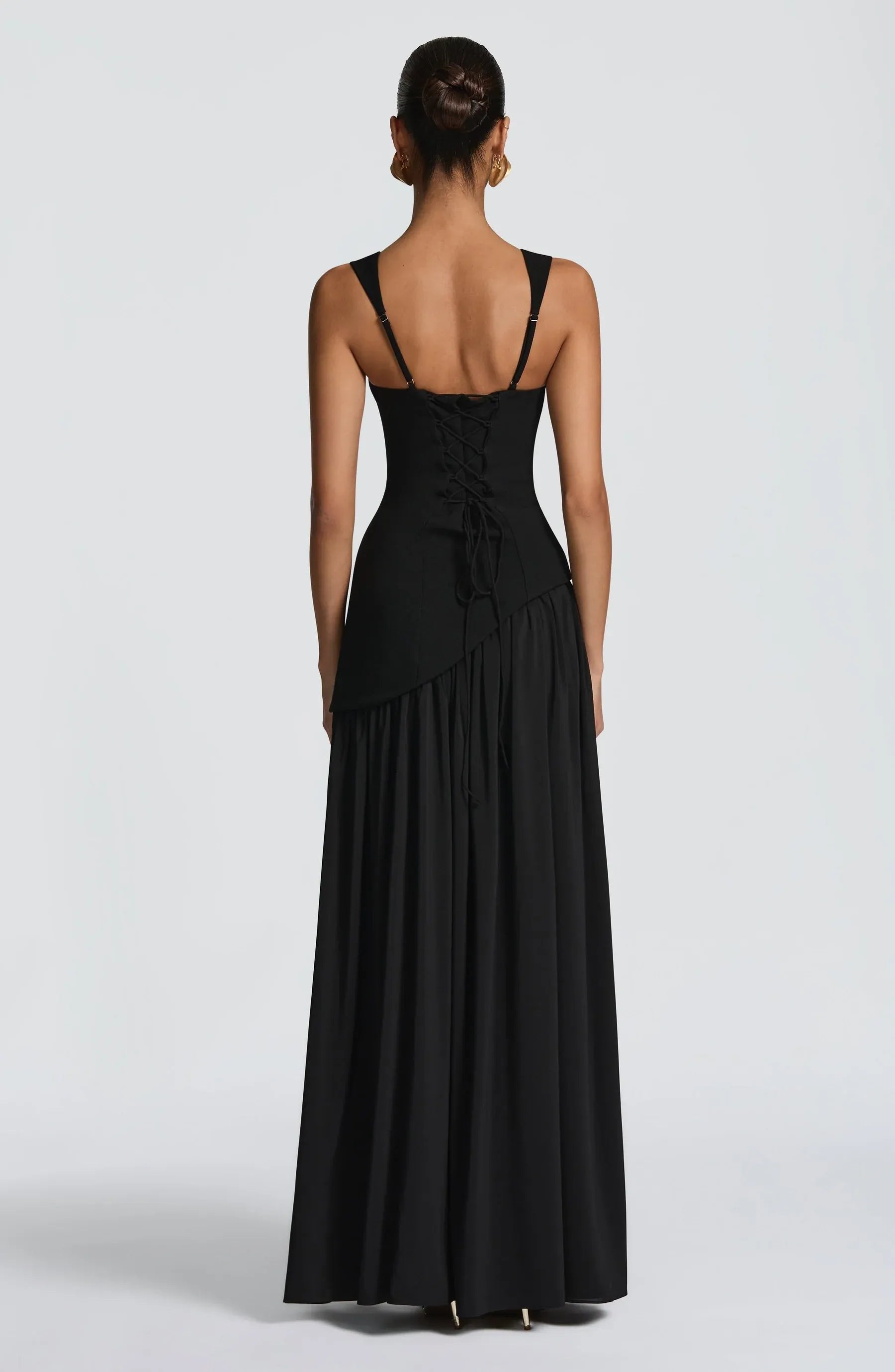 Women's Sleeveless A-Line Fitted-Waist Maxi Dress