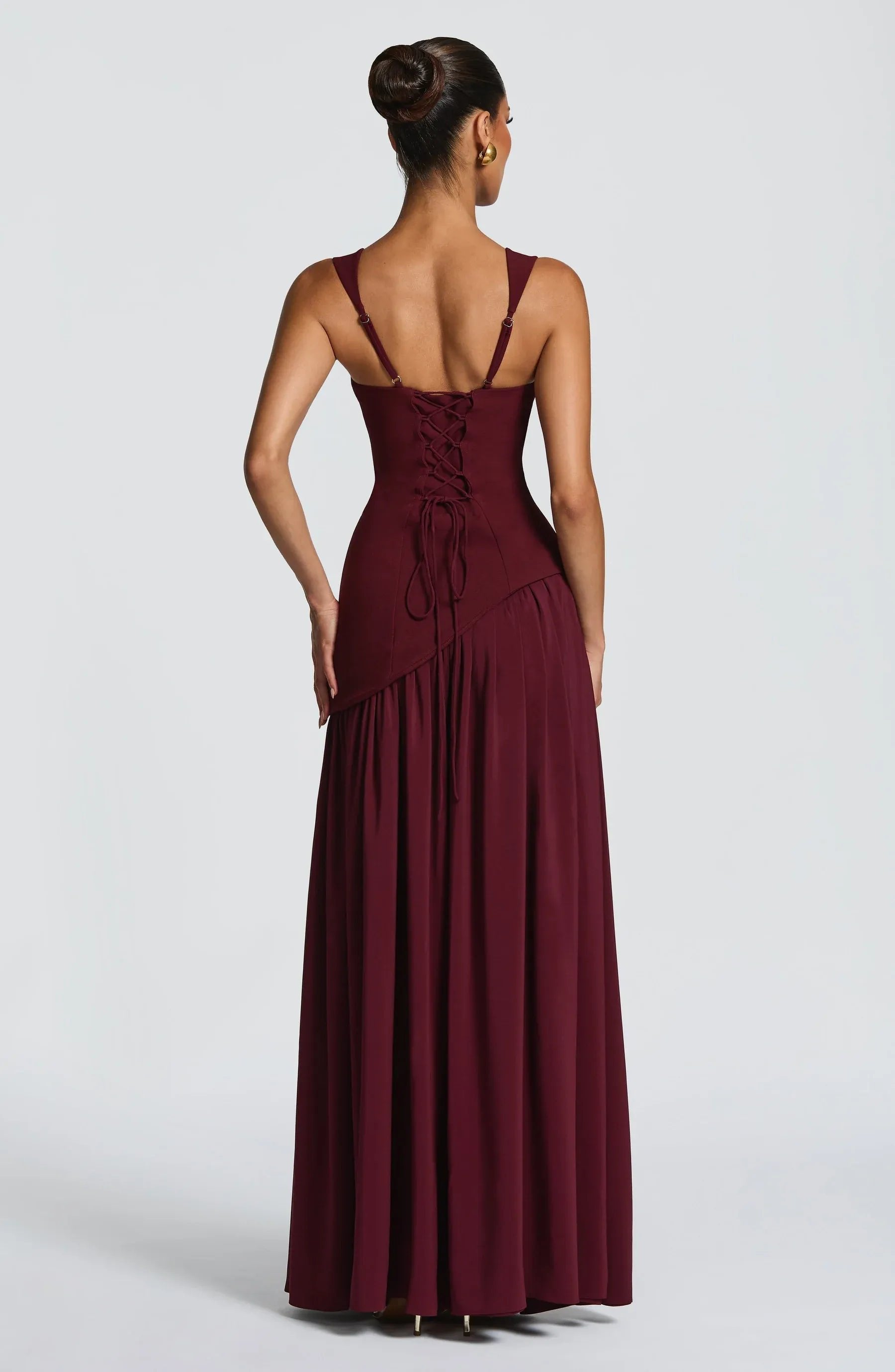 Women's Sleeveless A-Line Fitted-Waist Maxi Dress