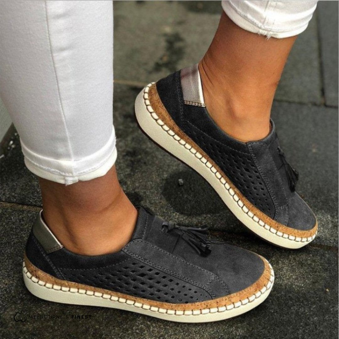 Women's Slip-On Sneakers Perforated Breathable Comfort - Black