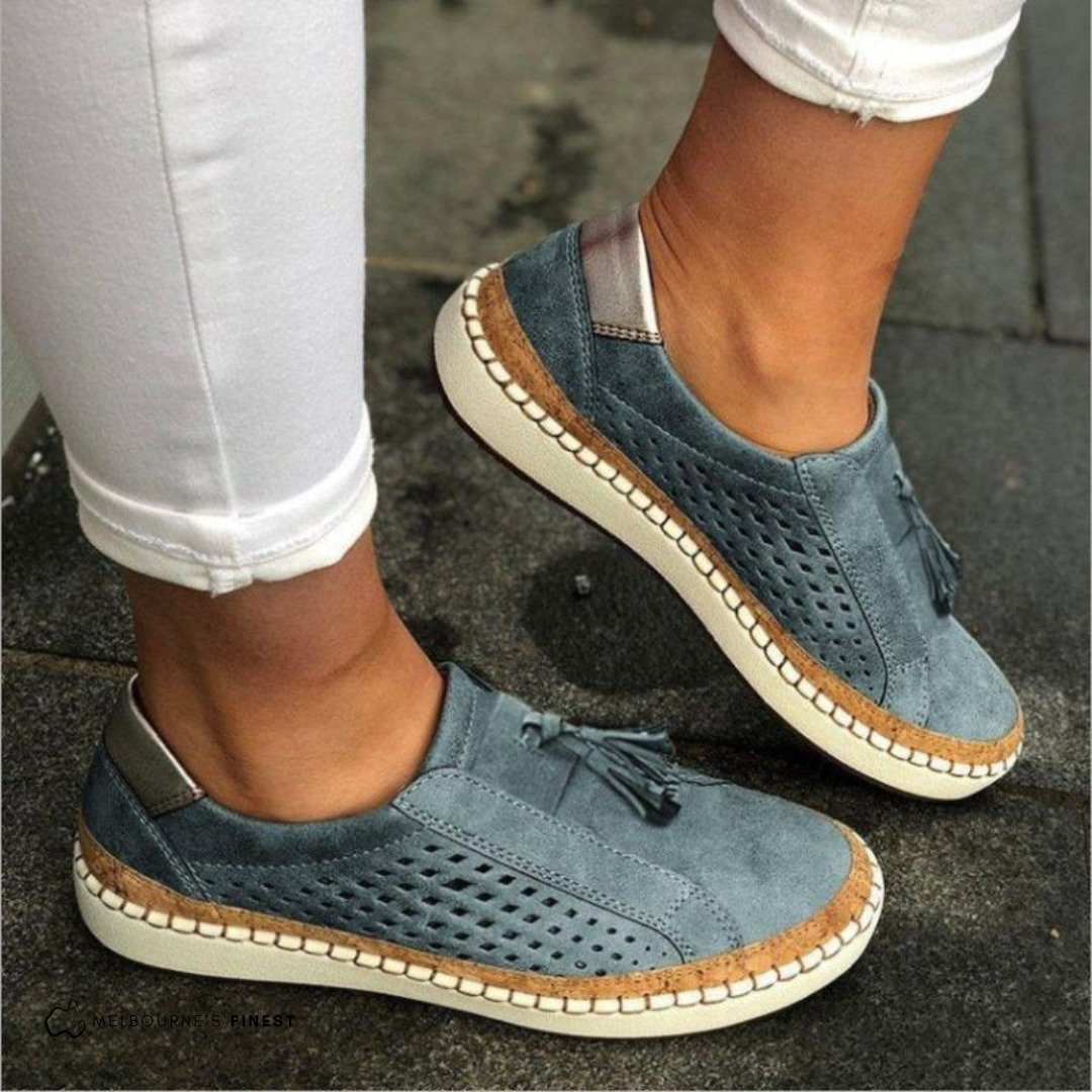 Women's Slip-On Sneakers Perforated Breathable Comfort - Blue