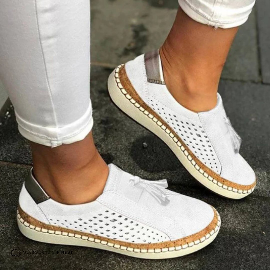 Women's Slip-On Sneakers Perforated Breathable Comfort - White