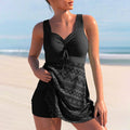 Women's Supportive Two-Piece Tankini Set - Zwart