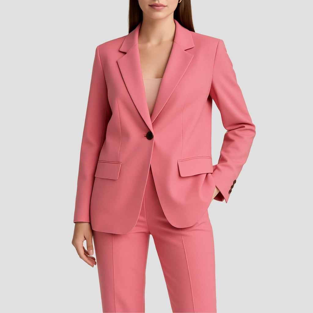 Women's Tailored Two-Piece Blazer Suit Set - Pink