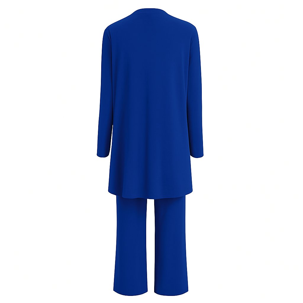 Women's Three-Piece Longline Cardigan Tank Wide-Leg Pants Set