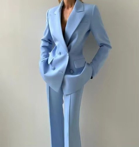 Women's Three-Piece Single-Button Blazer Corset Flare Pants Set