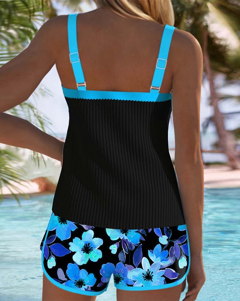 Women's Tummy Control Flattering Two-Piece Tankini Set