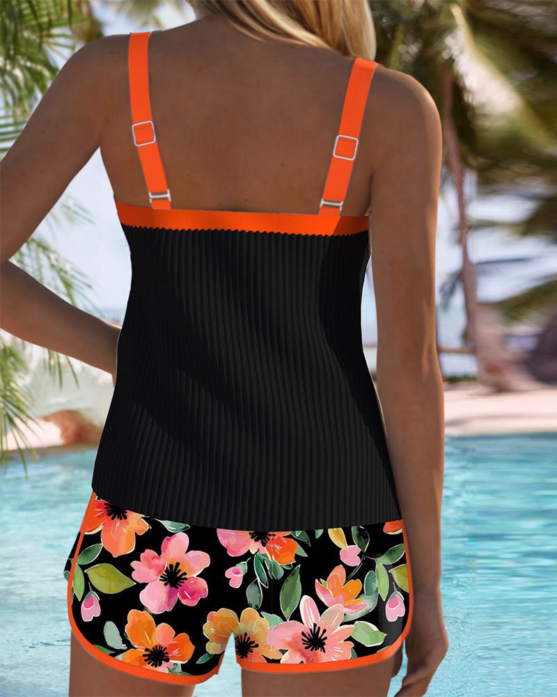 Women's Tummy Control Flattering Two-Piece Tankini Set