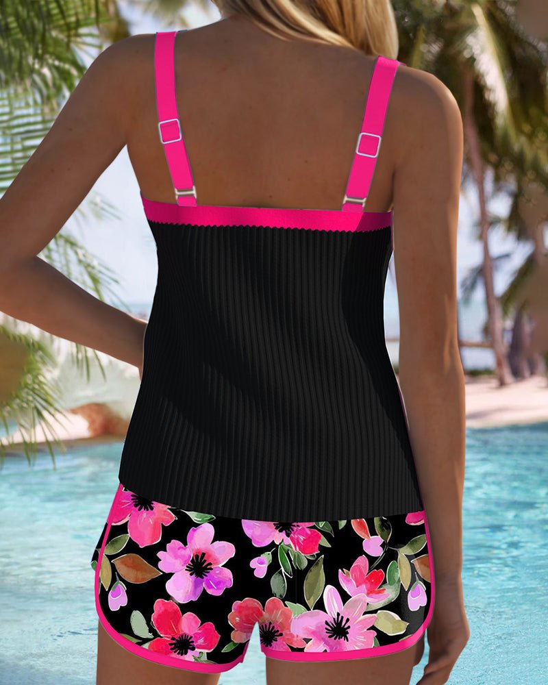 Women's Tummy Control Flattering Two-Piece Tankini Set