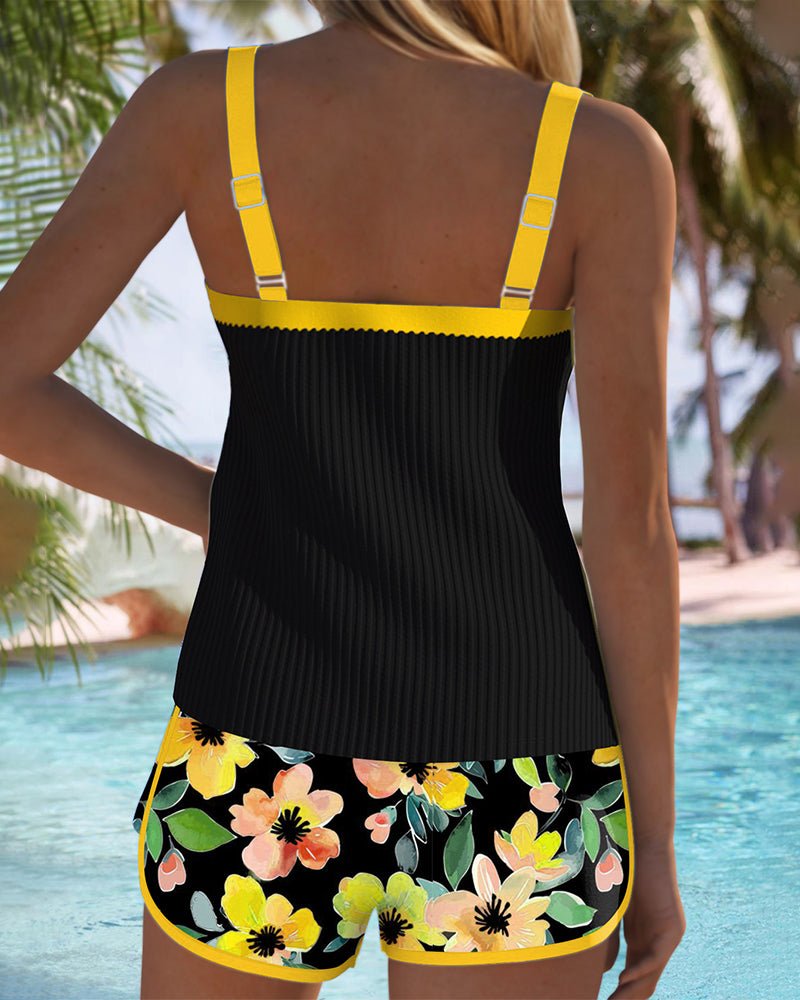 Women's Tummy Control Flattering Two-Piece Tankini Set