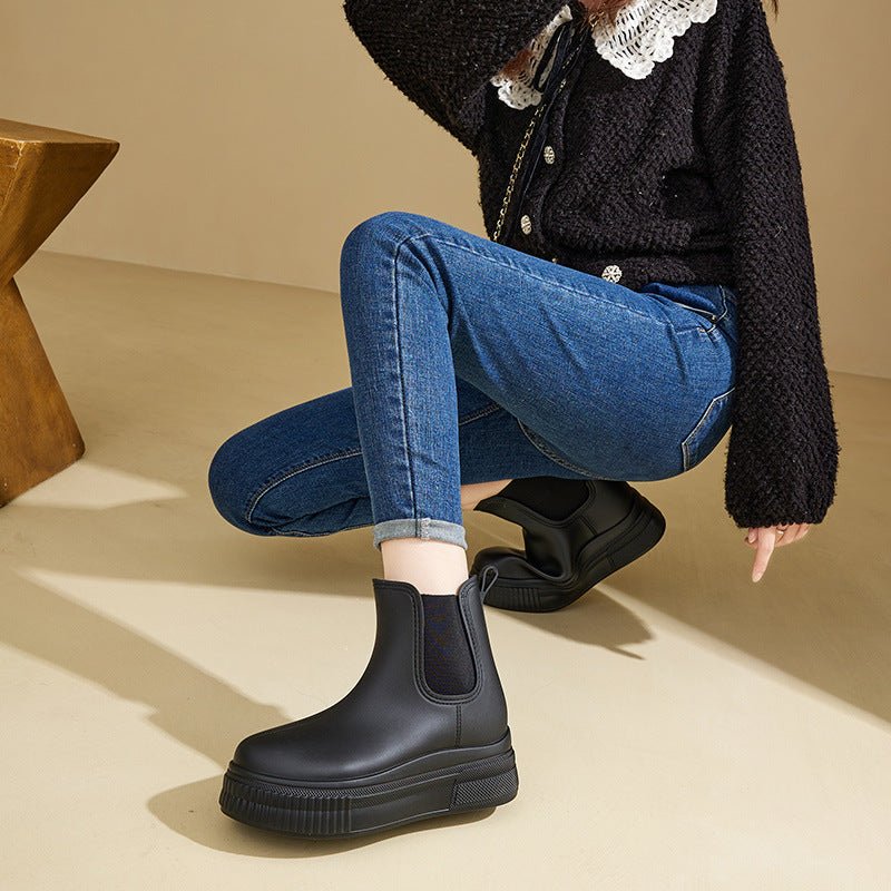 Women's Waterproof Boots Chelsea Platform Rain