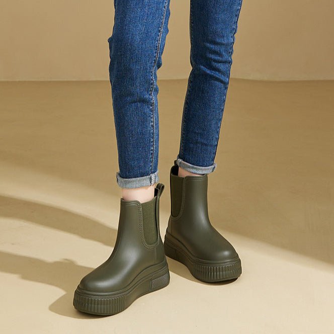 Women's Waterproof Boots Chelsea Platform Rain