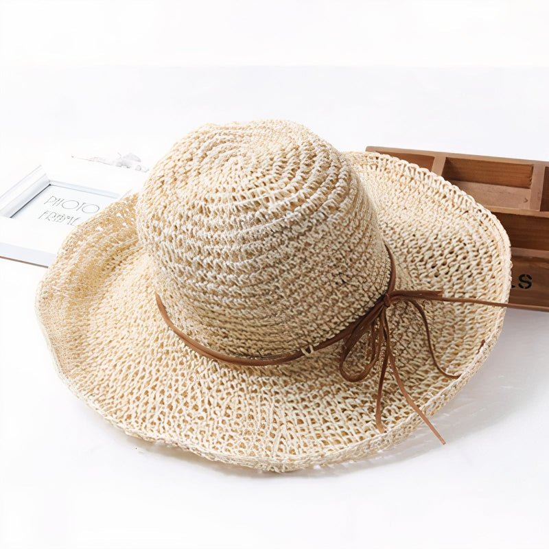 Women's Wide Brim Straw Sun Hat Woven Beach Summer