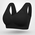 Women's Wireless Sports Bra V-Neck Molded Cup - Black