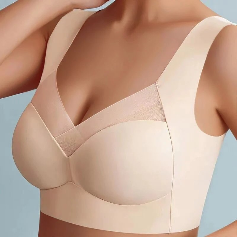 Women's Wireless Sports Bra V-Neck Molded Cup