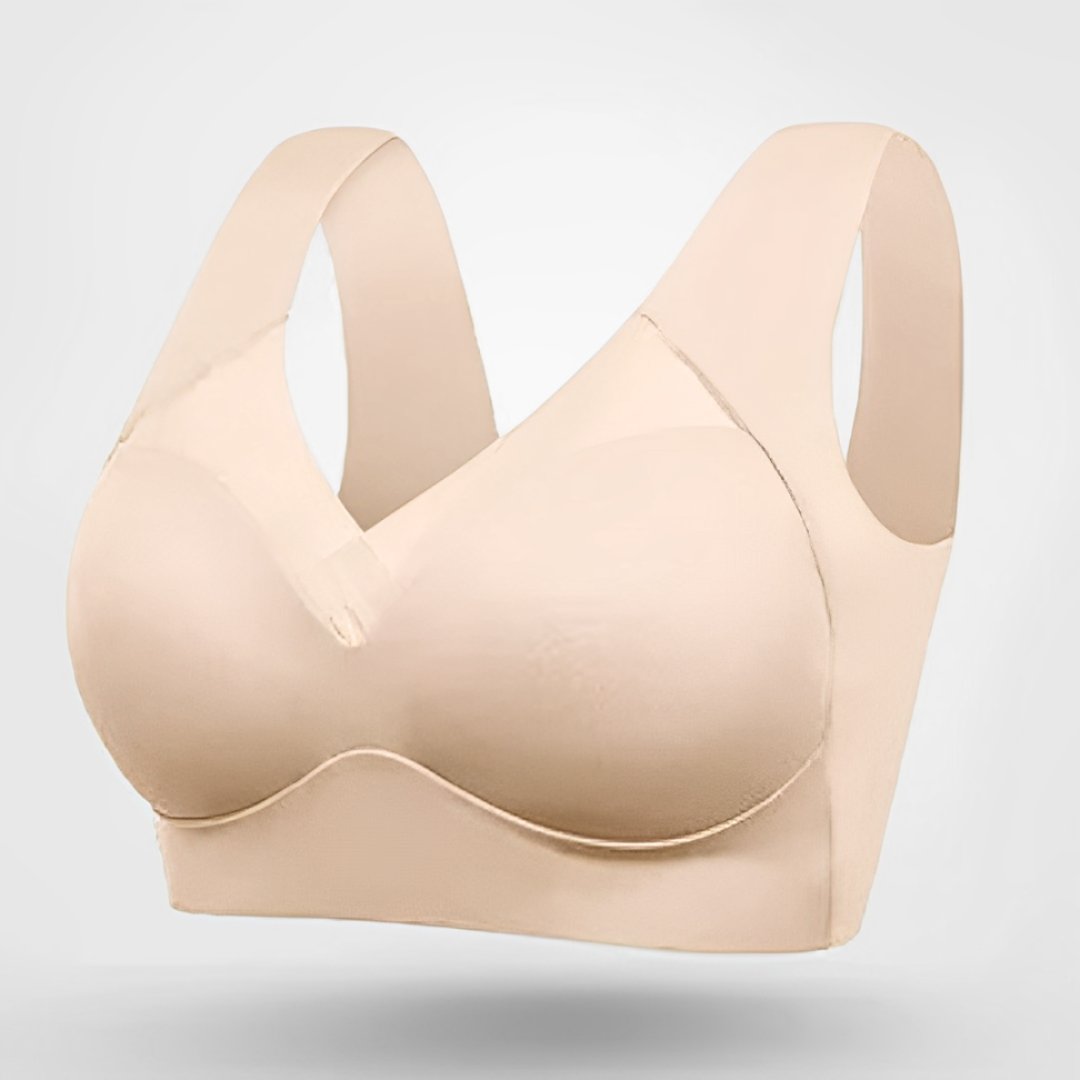 Women's Wireless Sports Bra V-Neck Molded Cup - Beige