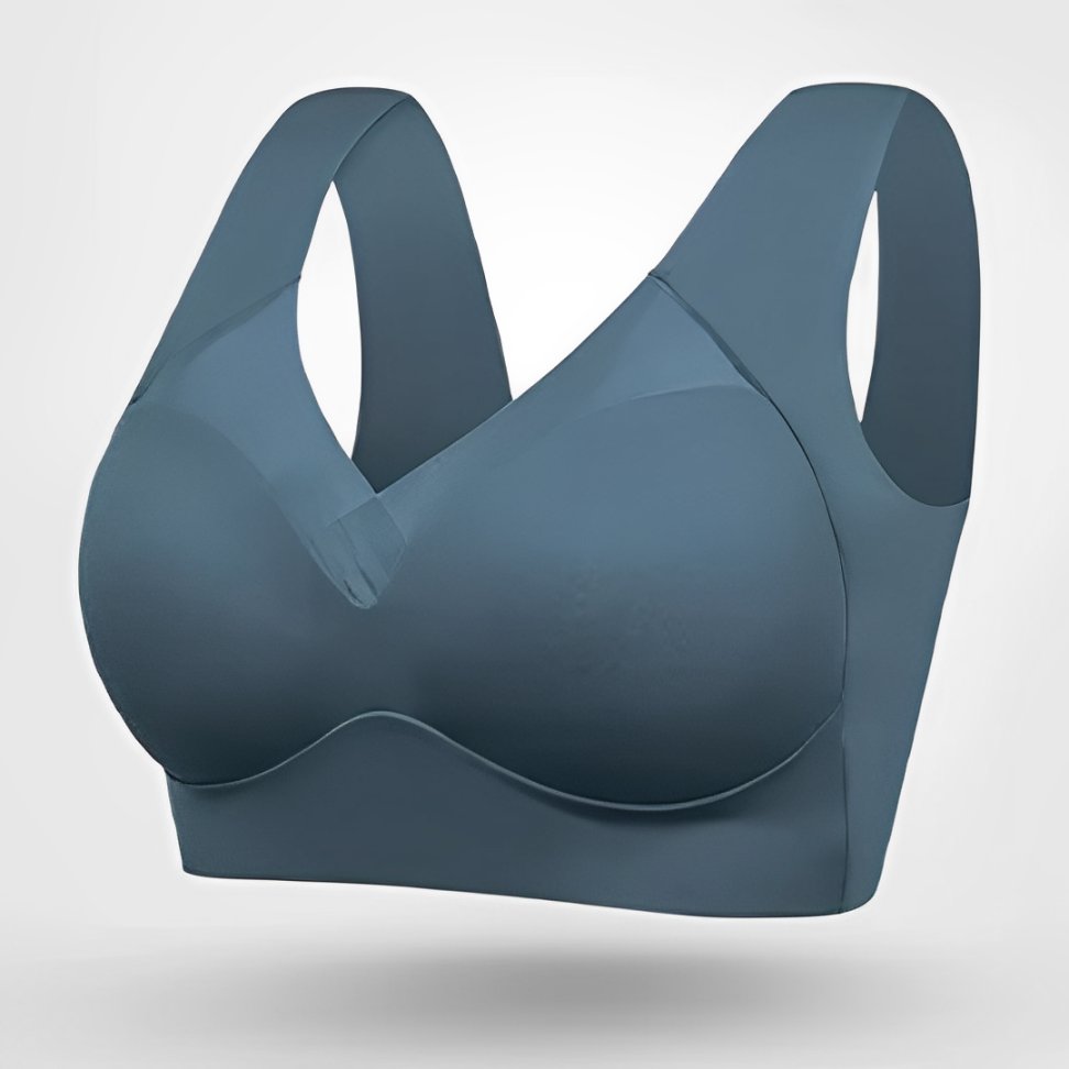 Women's Wireless Sports Bra V-Neck Molded Cup - Dark Blue