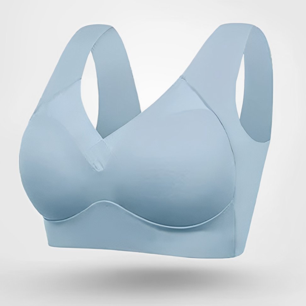 Women's Wireless Sports Bra V-Neck Molded Cup - Light Blue