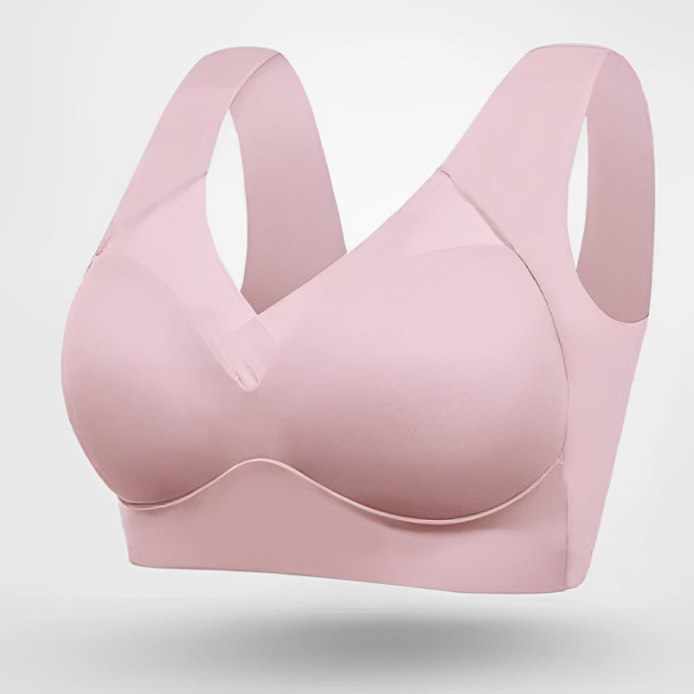 Women's Wireless Sports Bra V-Neck Molded Cup - Pink